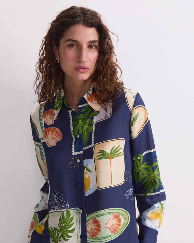 Piper Print Shirt in NAVY MULTI