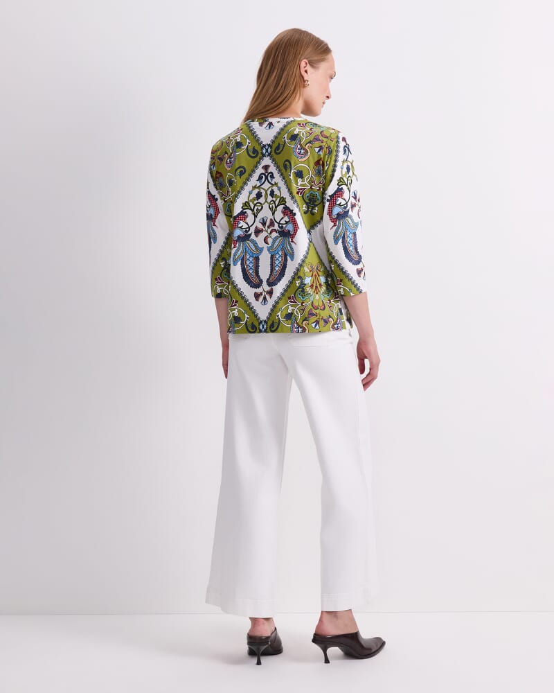 Amira Mercerised Tee in GREEN MULTI