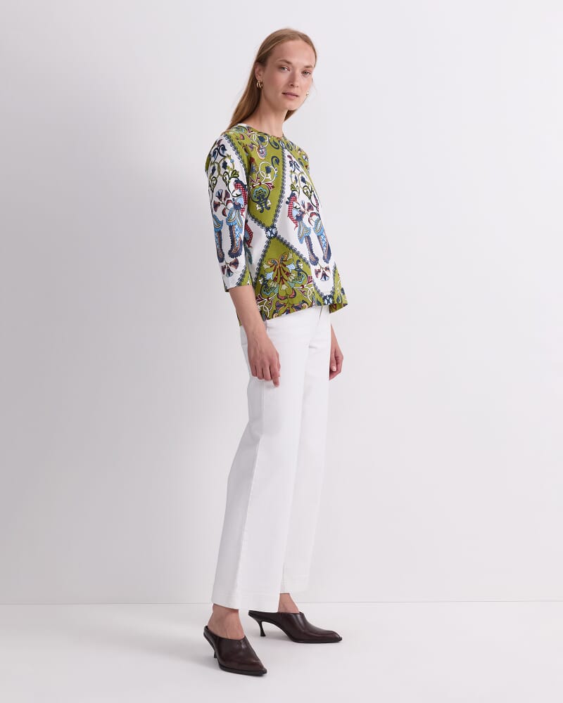 Amira Mercerised Tee in GREEN MULTI
