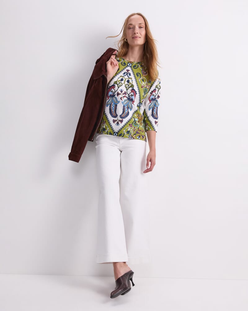 Amira Mercerised Tee in GREEN MULTI