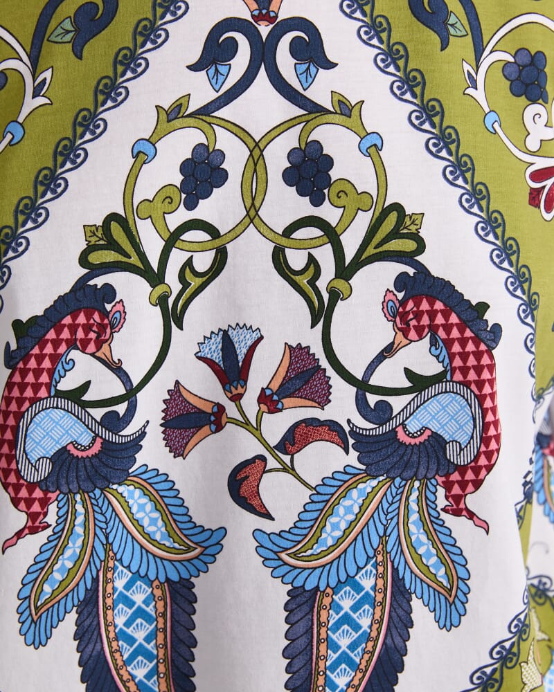 Amira Mercerised Tee in GREEN MULTI