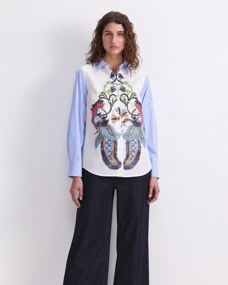 Amira Stripe Shirt in WHITE MULTI