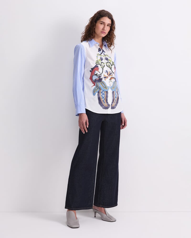 Amira Stripe Shirt in WHITE MULTI