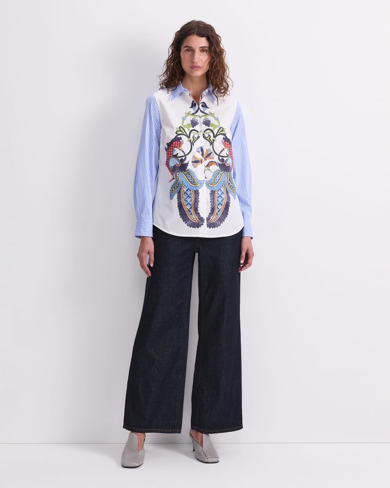 Amira Stripe Shirt in WHITE MULTI