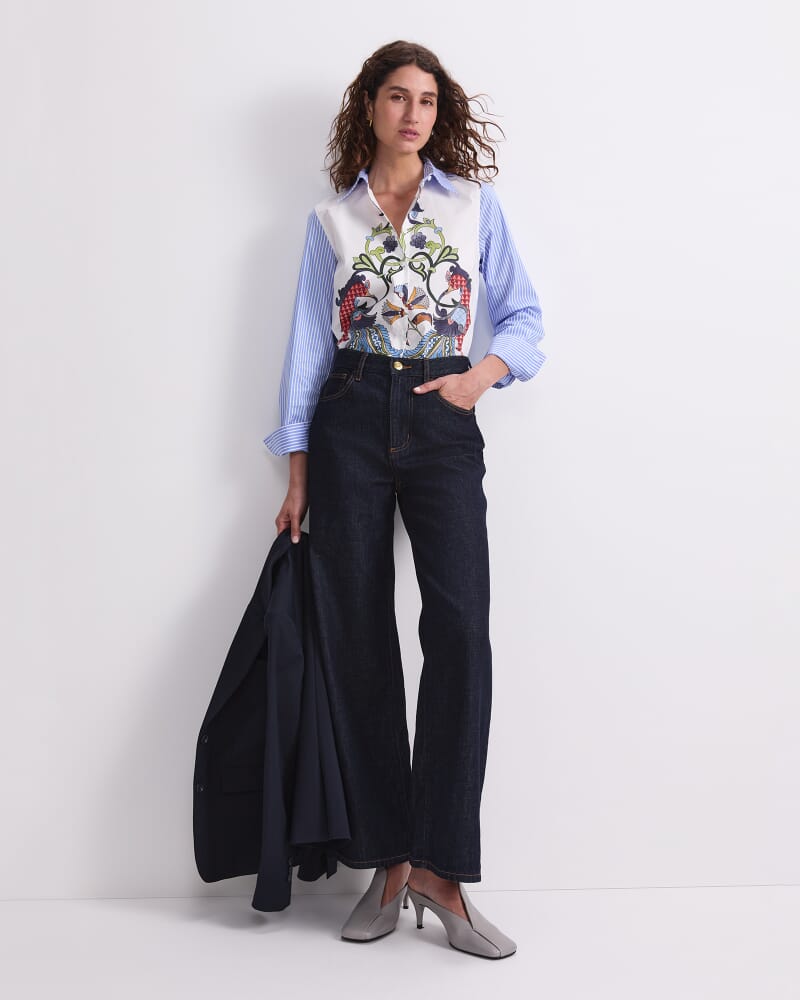 Amira Stripe Shirt in WHITE MULTI