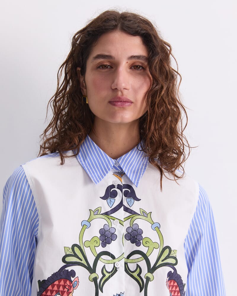 Amira Stripe Shirt in WHITE MULTI