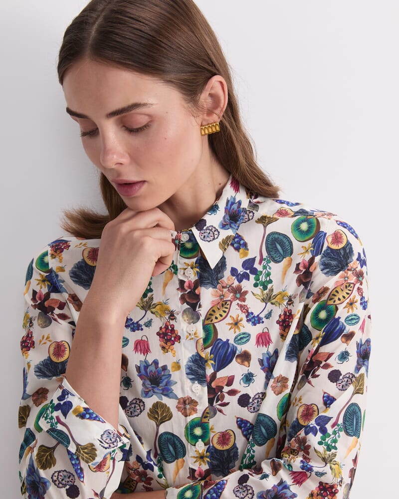 Floral Earth Liberty Magic Shirt in WHITE MULTI