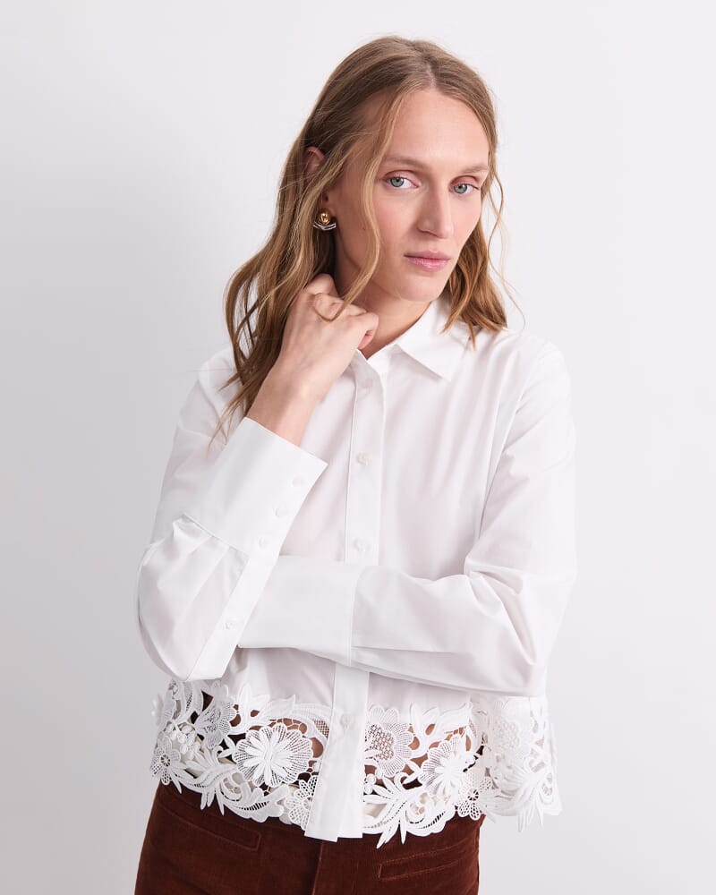 Gracie Lace Shirt in WHITE