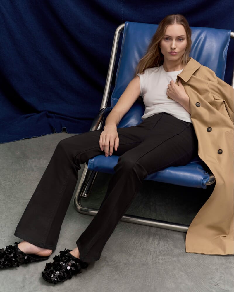 Nyra Pintuck Jean in BLACK