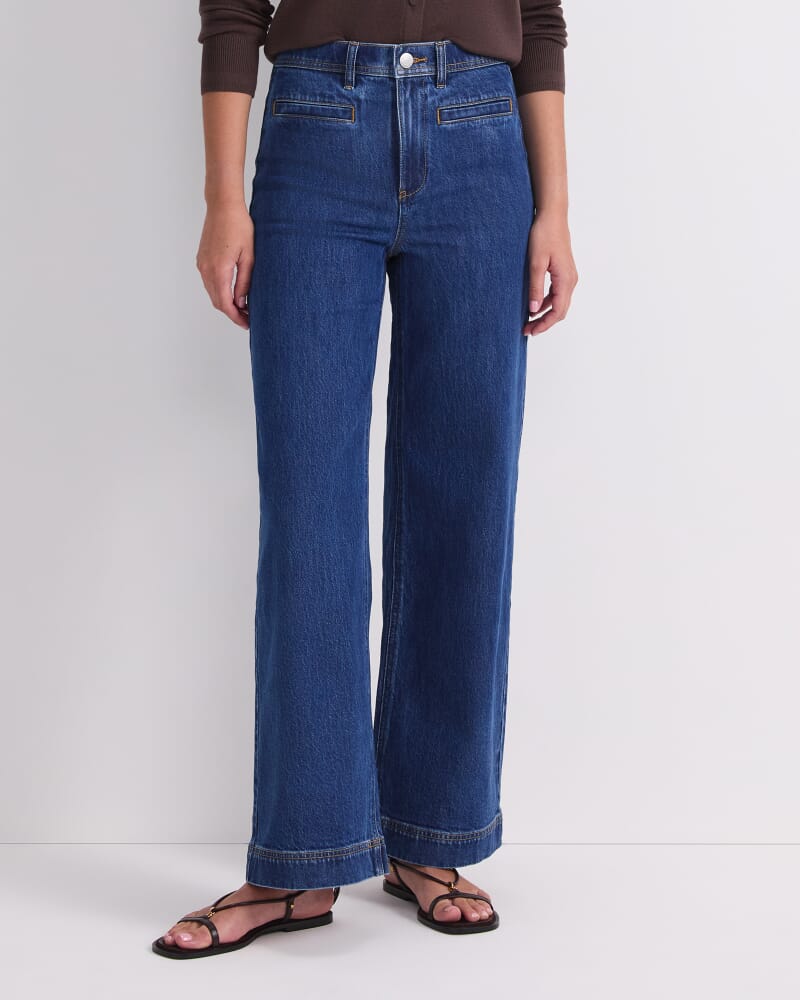 Tessa Wide Leg Jean in MID BLUE