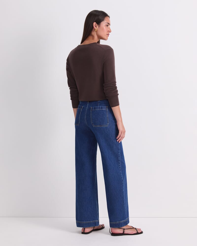 Tessa Wide Leg Jean in MID BLUE