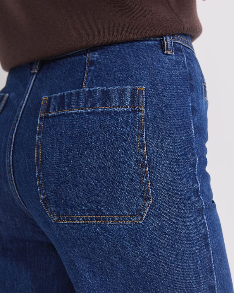 Tessa Wide Leg Jean in MID BLUE