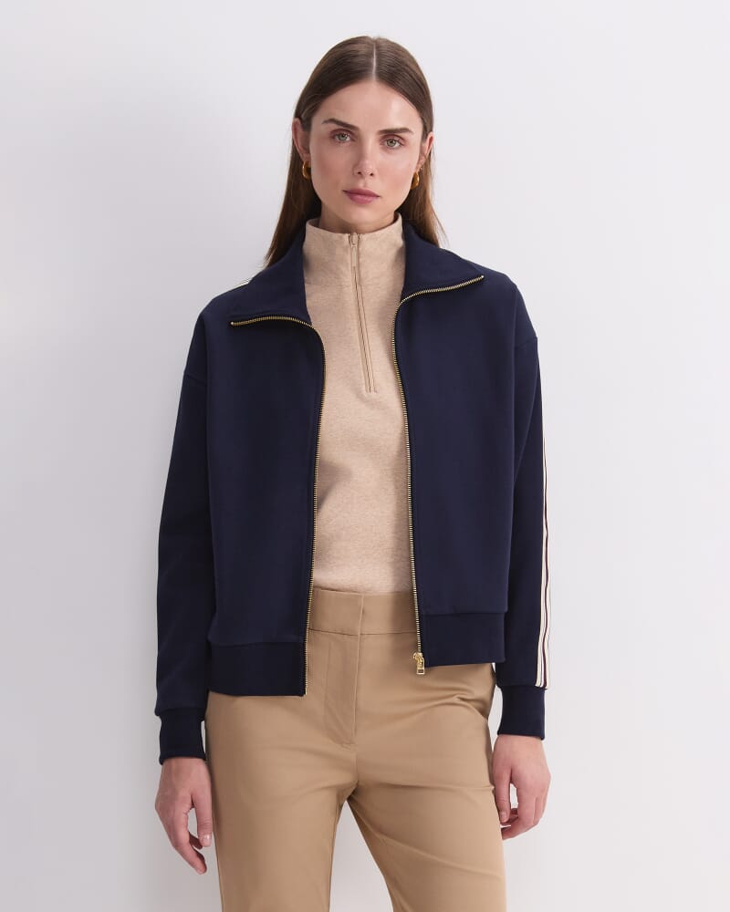 Bailey Zip Through Jumper in NAVY