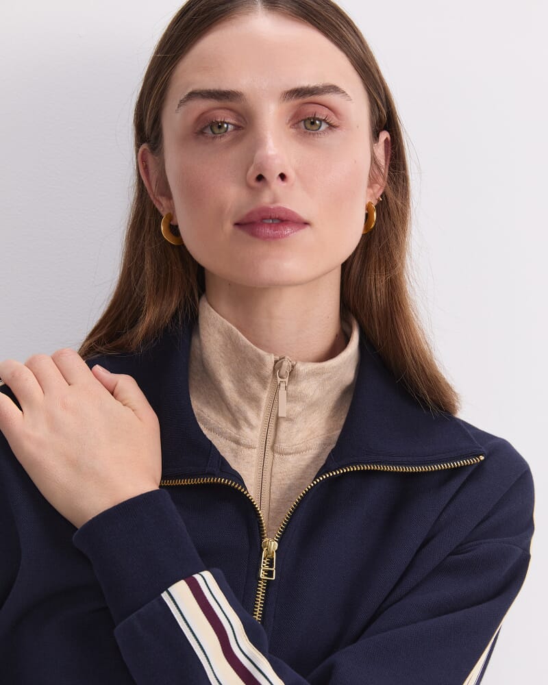 Bailey Zip Through Jumper in NAVY