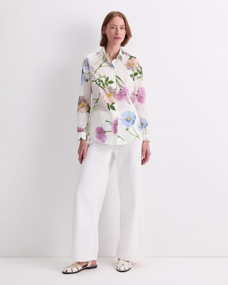Garden Scatter Liberty Shirt in WHITE MULTI