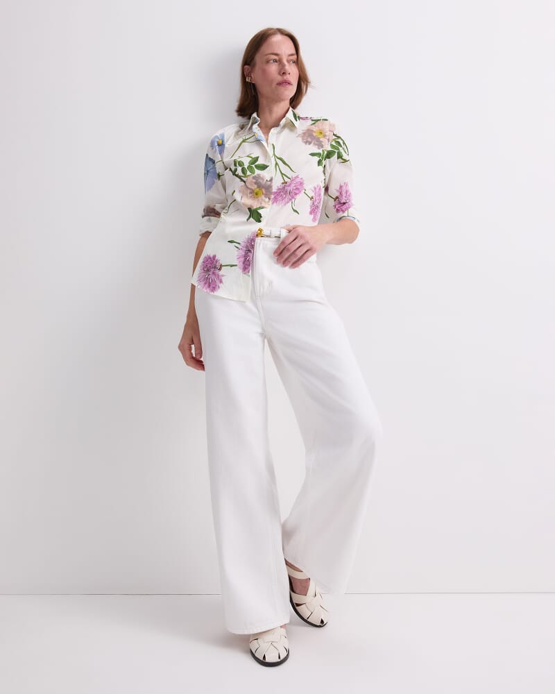 Garden Scatter Liberty Shirt in WHITE MULTI
