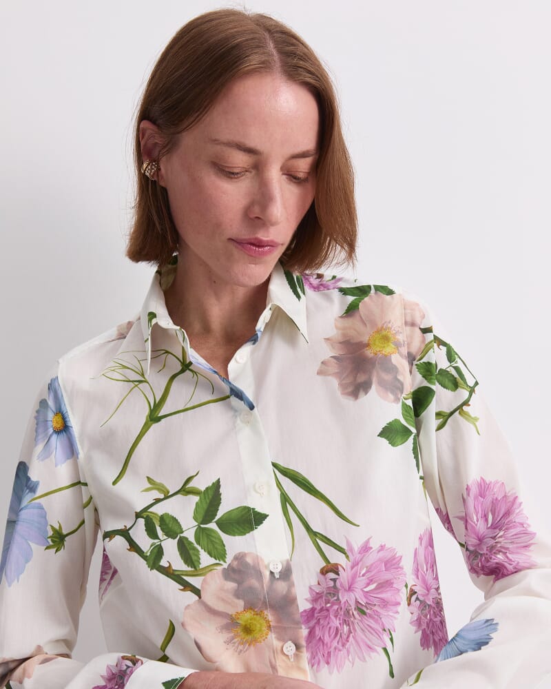 Garden Scatter Liberty Shirt in WHITE MULTI