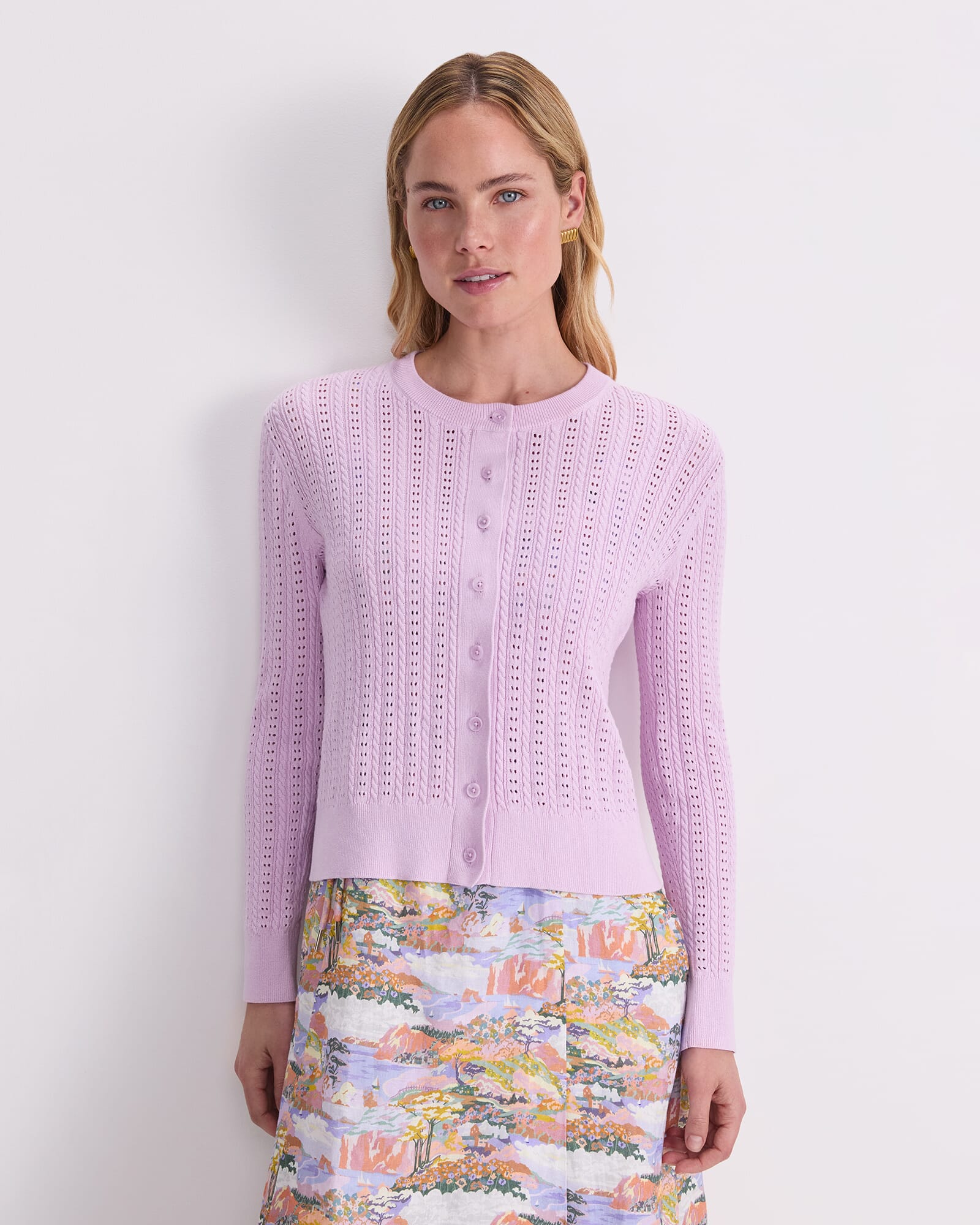 Elka Cable Pointelle Cardigan