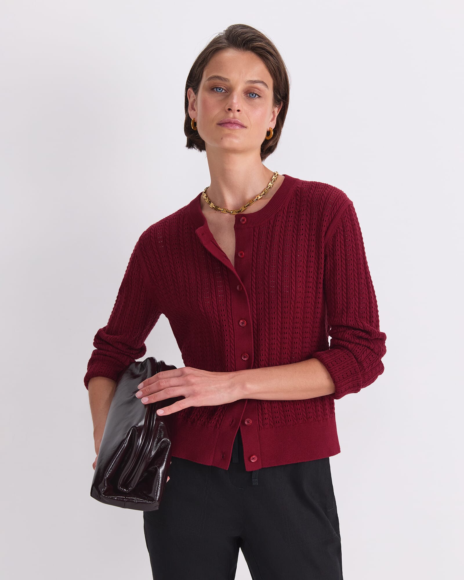 Elka Cable Pointelle Cardigan