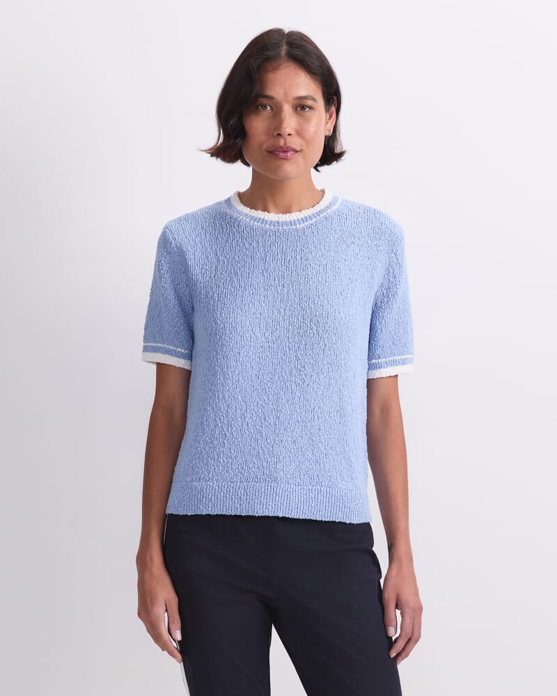 Cotton Crew Neck Knit in SKY BLUE