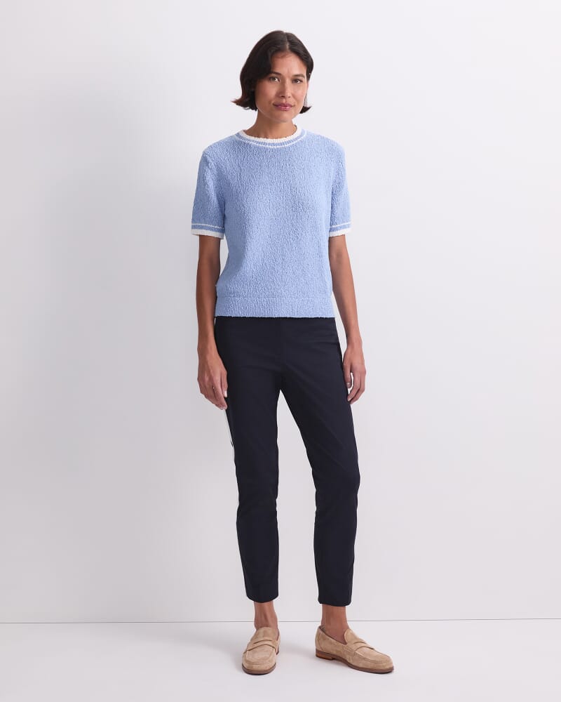 Cotton Crew Neck Knit in SKY BLUE
