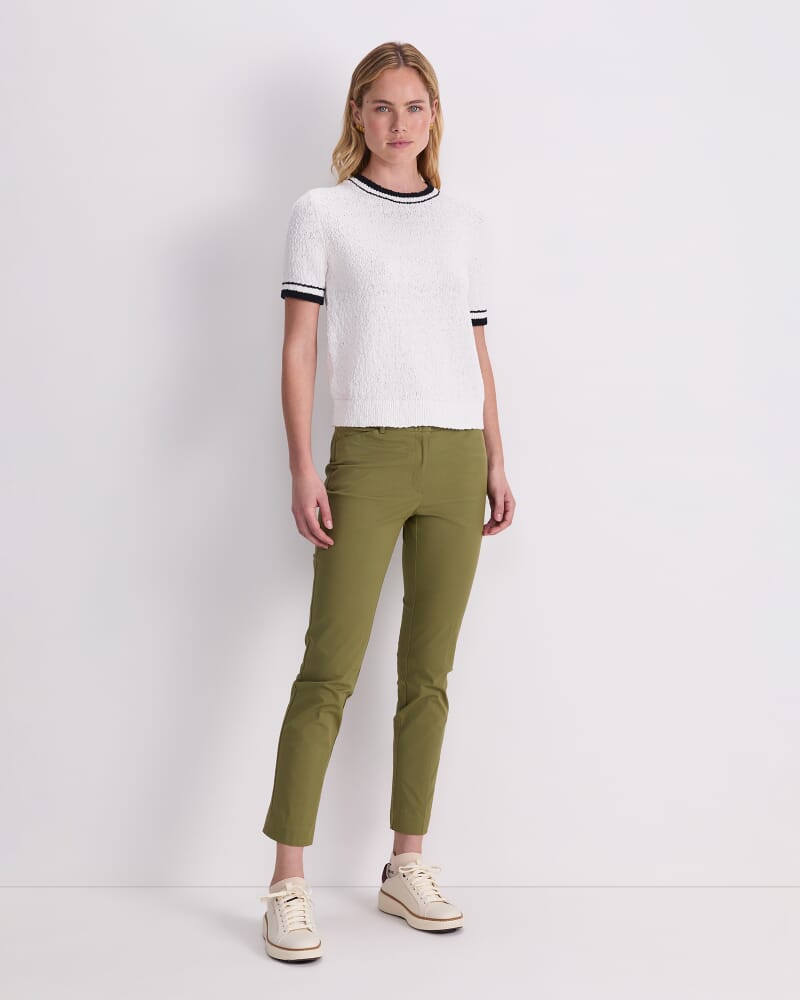 Cotton Crew Neck Knit in WHITE