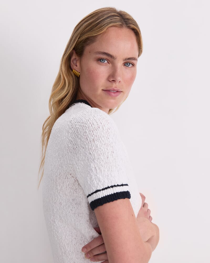 Cotton Crew Neck Knit in WHITE