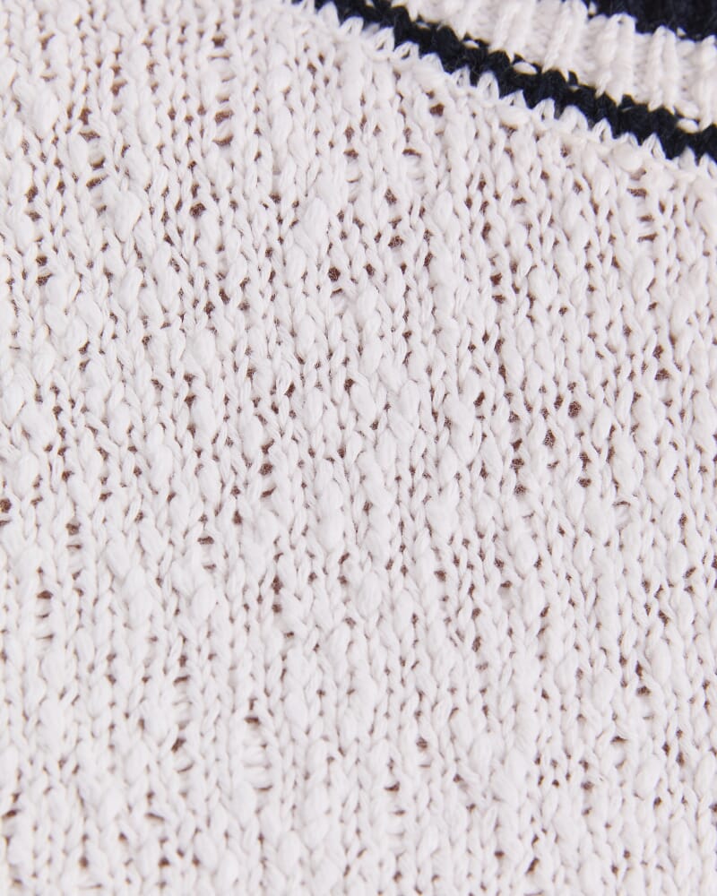 Cotton Crew Neck Knit in WHITE