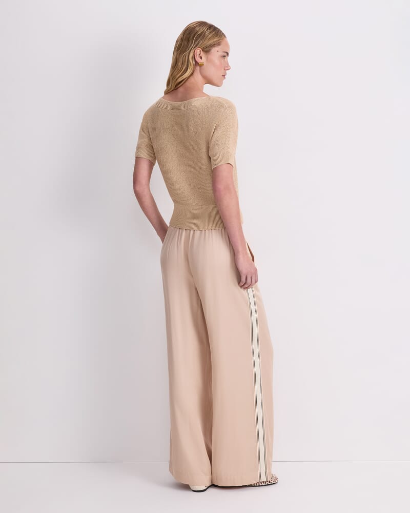 Josie Tape Yarn Batwing Tee in CASHEW
