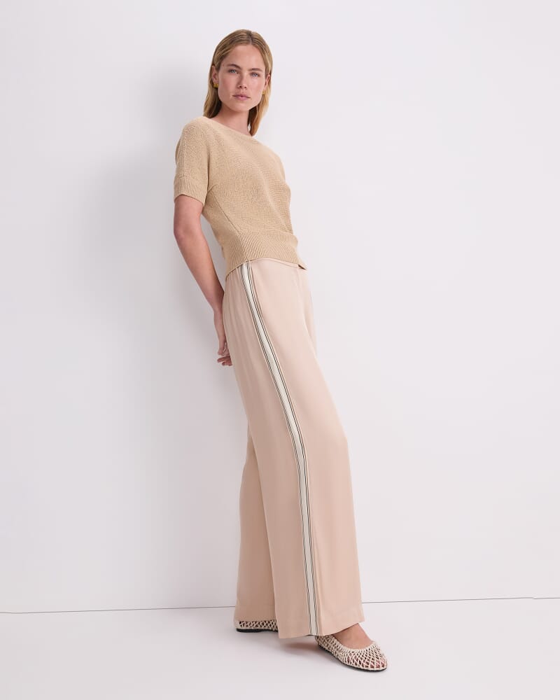 Josie Tape Yarn Batwing Tee in CASHEW