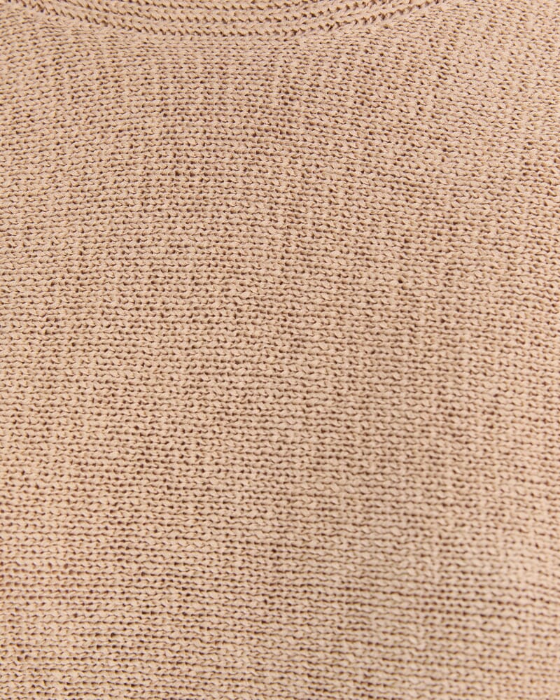Josie Tape Yarn Batwing Tee in CASHEW