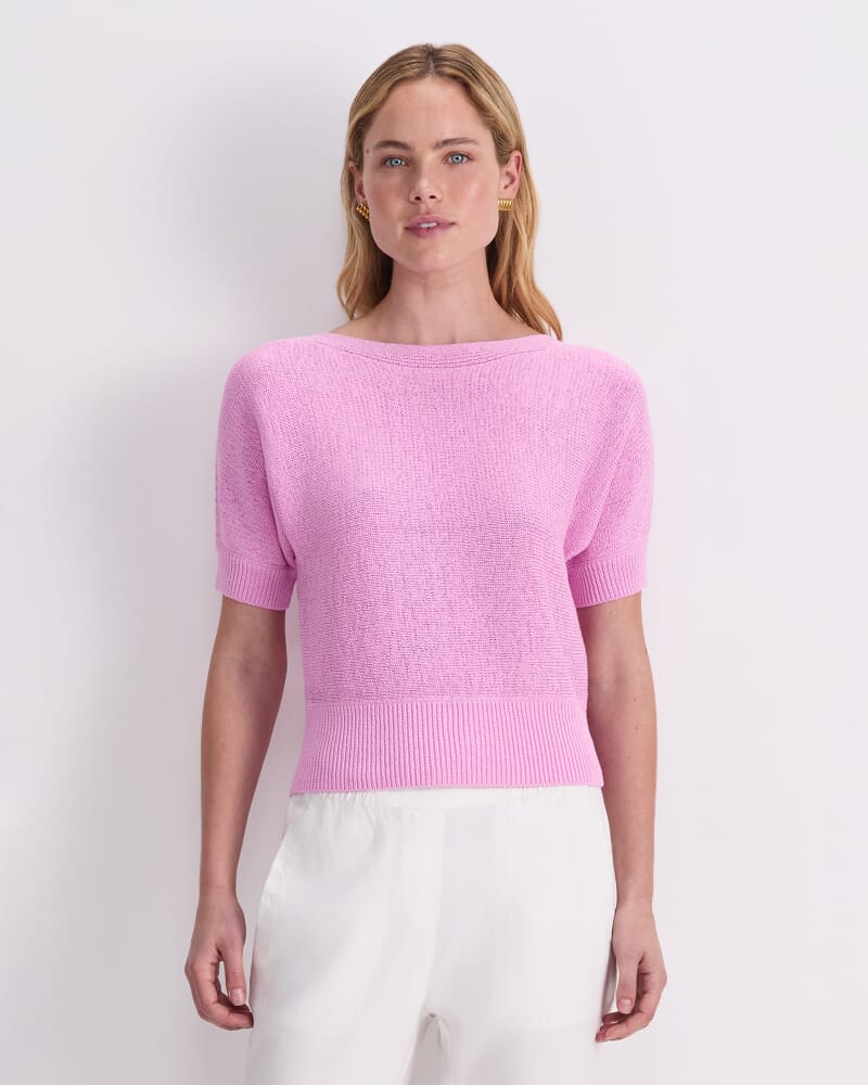Josie Tape Yarn Batwing Tee in MUSK