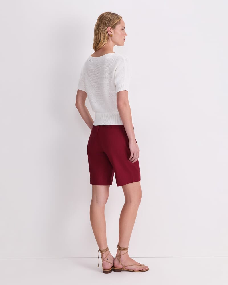 Josie Tape Yarn Batwing Tee in WHITE