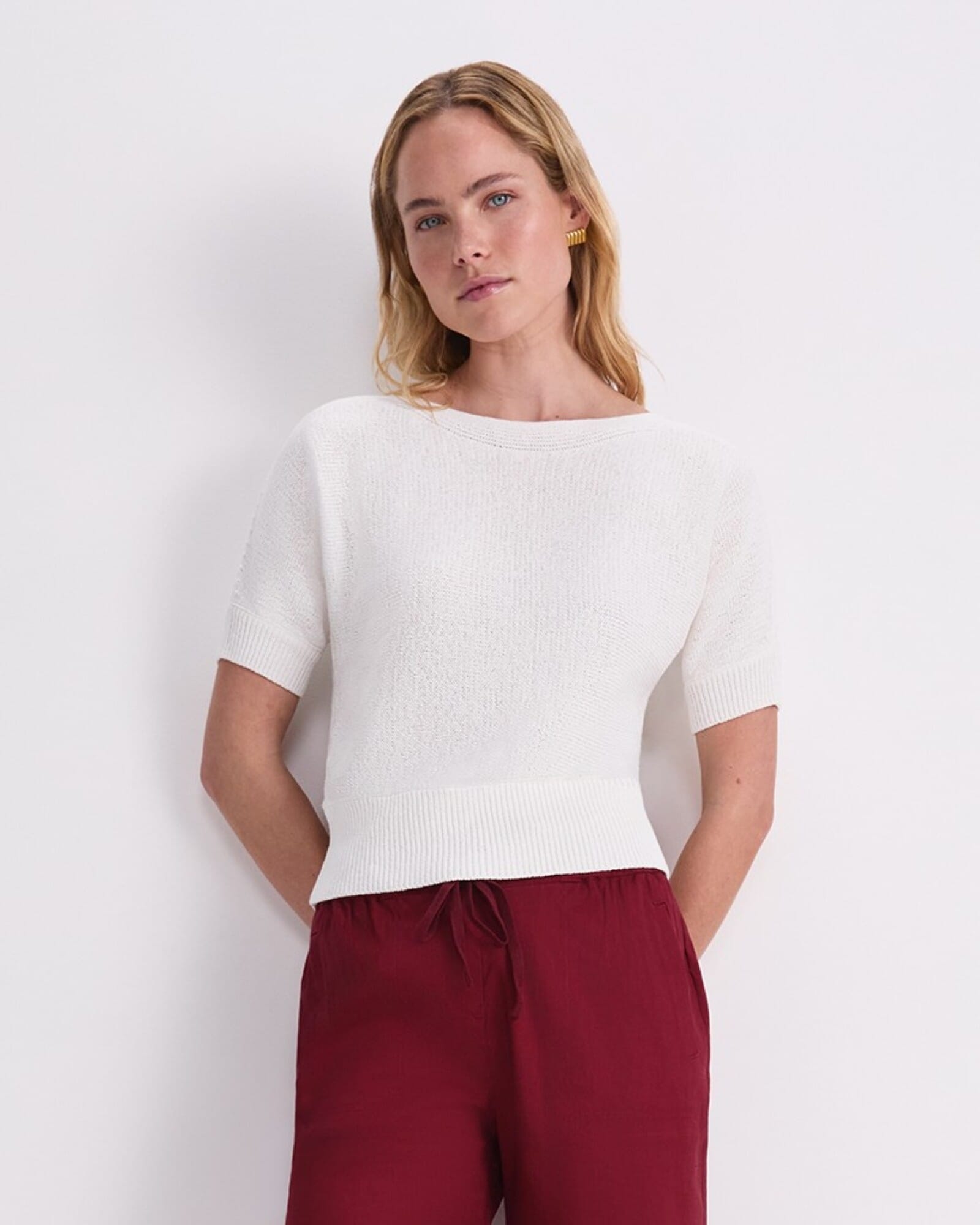 Josie Tape Yarn Batwing Tee