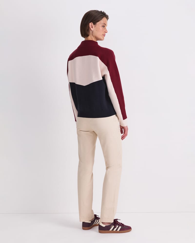 Club Sport Half Zip Knit in BLUE/PINOT