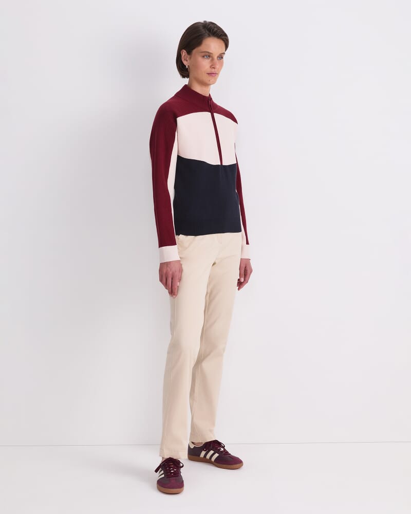 Club Sport Half Zip Knit in BLUE/PINOT