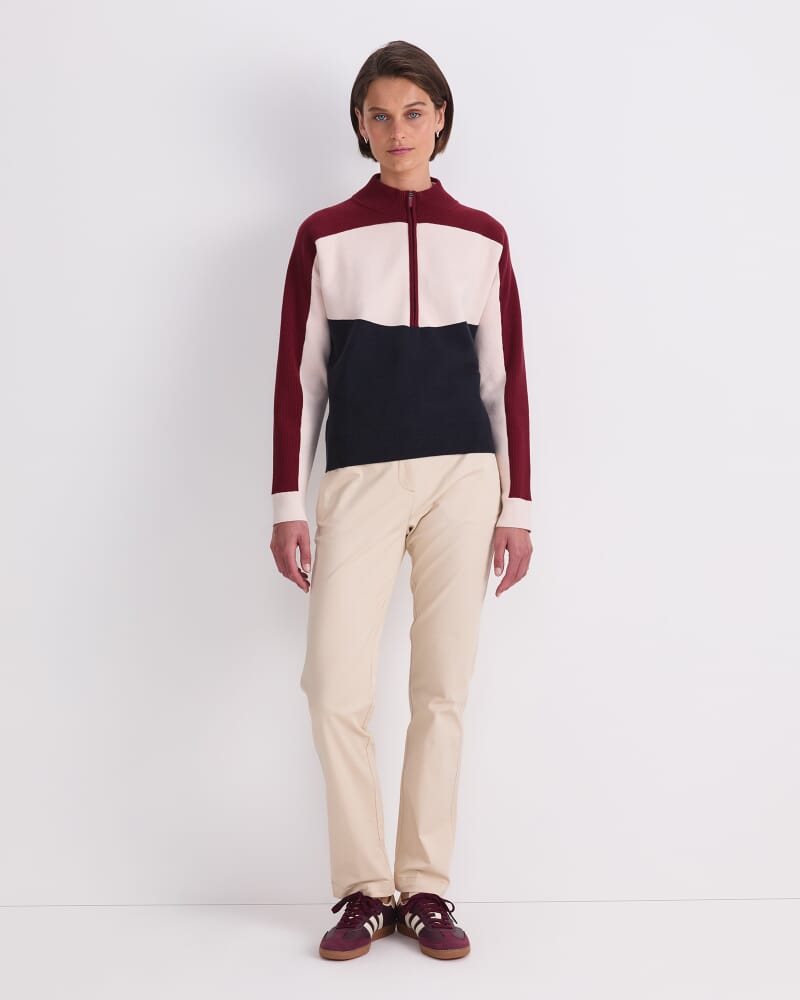 Club Sport Half Zip Knit in BLUE/PINOT