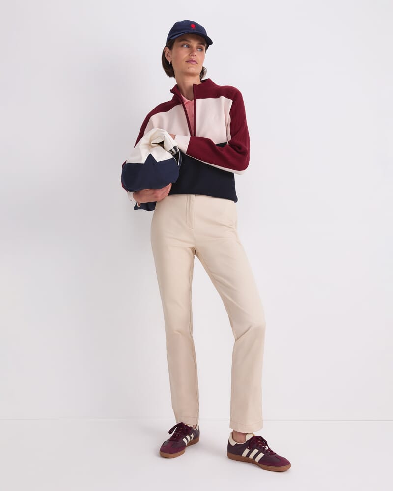 Club Sport Half Zip Knit in BLUE/PINOT