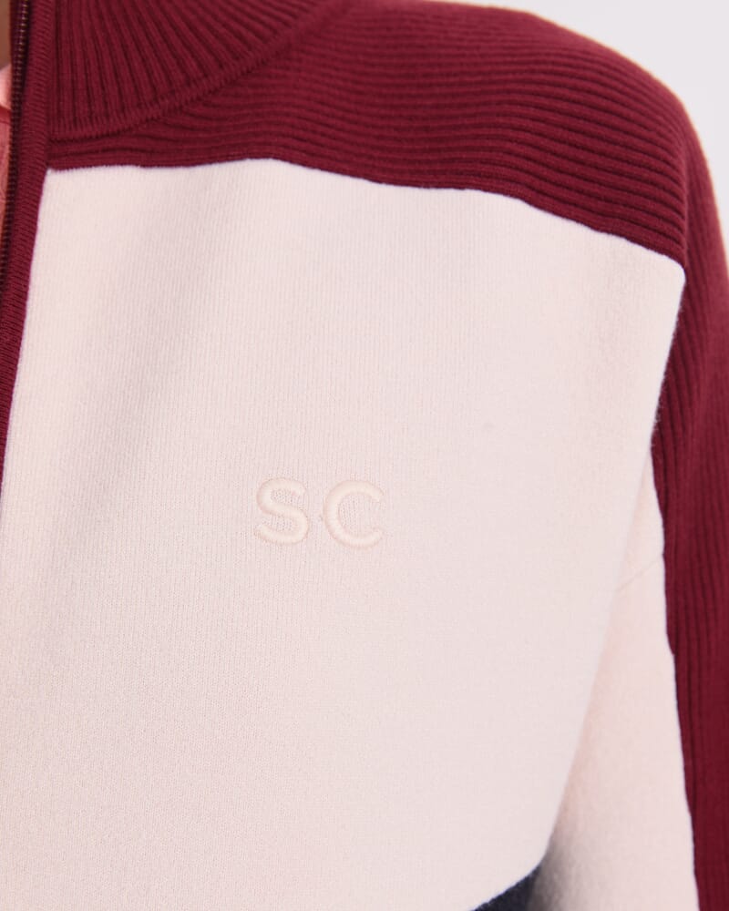Club Sport Half Zip Knit in BLUE/PINOT