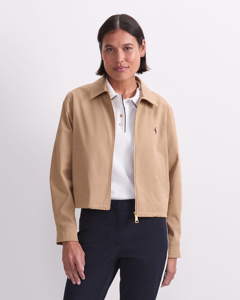Evie Bomber Jacket in PEBBLE