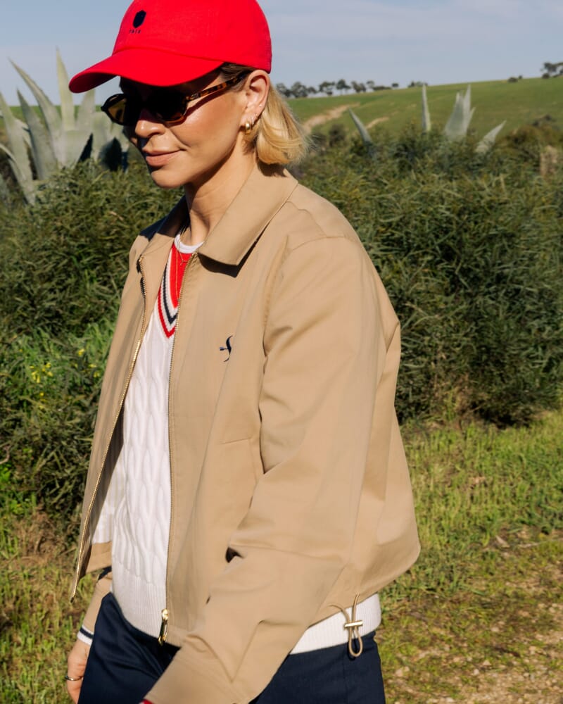 Evie Bomber Jacket in PEBBLE