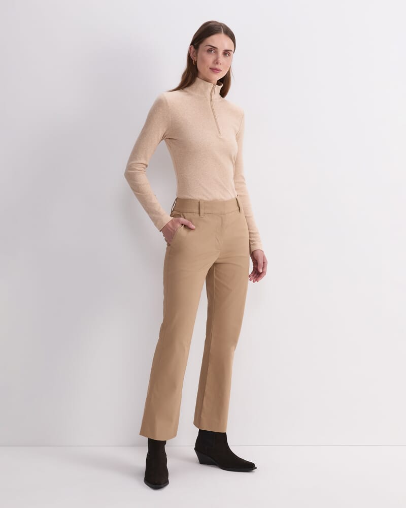 Evie Kick Flare Pant in PEBBLE