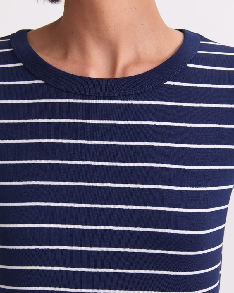 Heidi Stripe Short Sleeve Tee in NAVY/WHITE