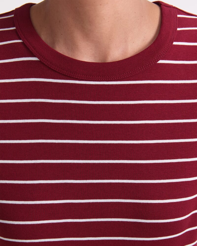 Heidi Stripe Short Sleeve Tee in PINOT