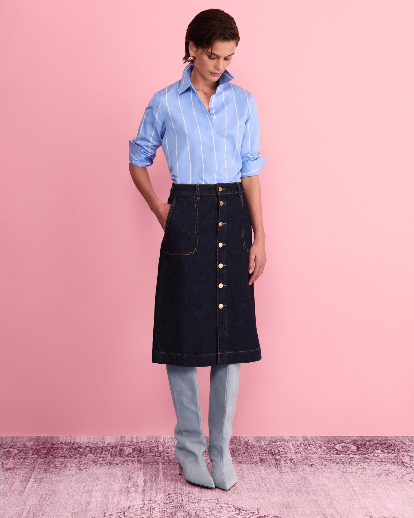 Peyton Denim Midi Skirt