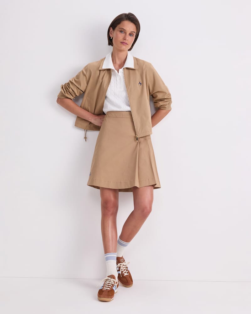 Evie Mini Skirt in PEBBLE