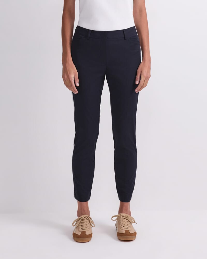 Evie Side Stripe Pant in NAVY/WHITE