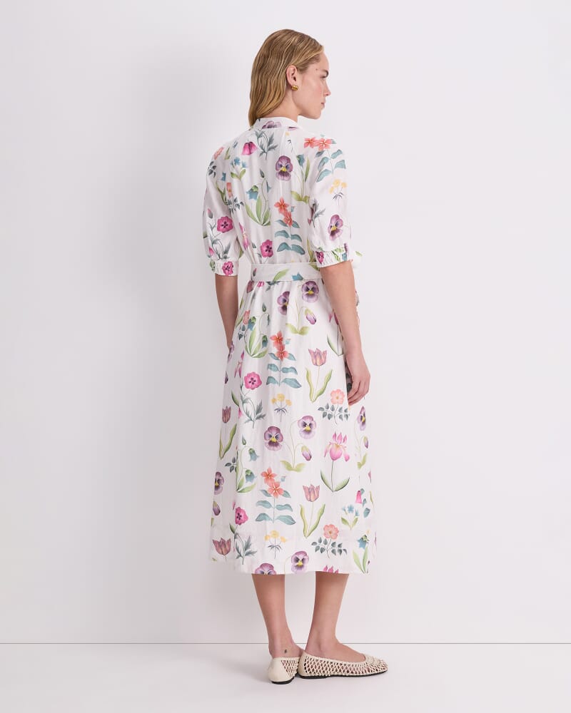 Floral Majesty Liberty Midi Dress in WHITE/MULTI