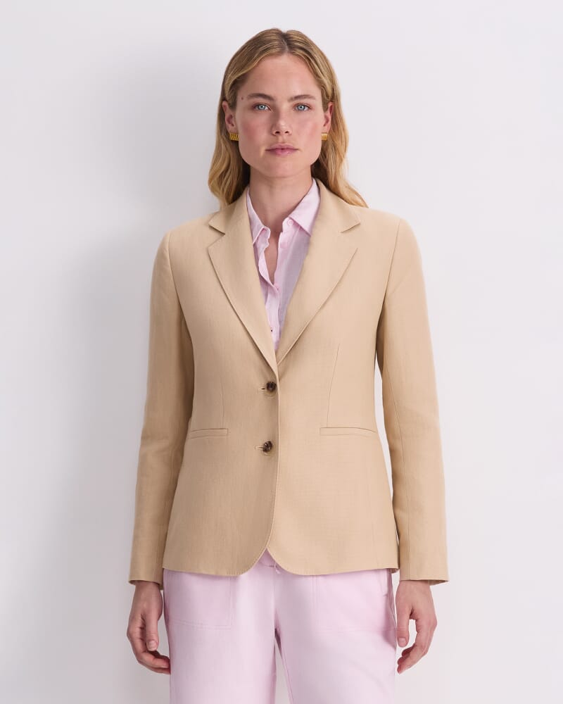 Sloane Textured Blazer in PEBBLE