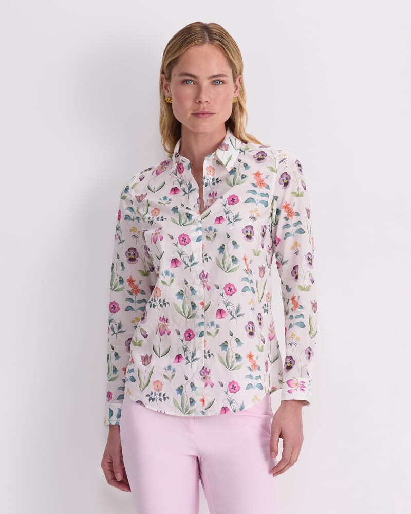 Floral Majesty Liberty Shirt in WHITE/MULTI